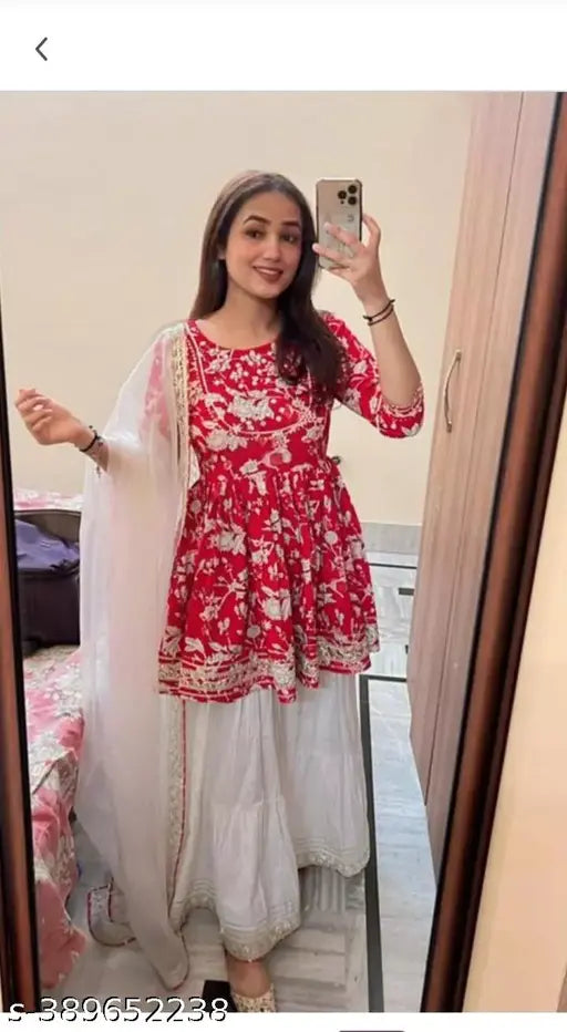 Katrina Kiyara Trending kurta Sharara Set With Dupatta