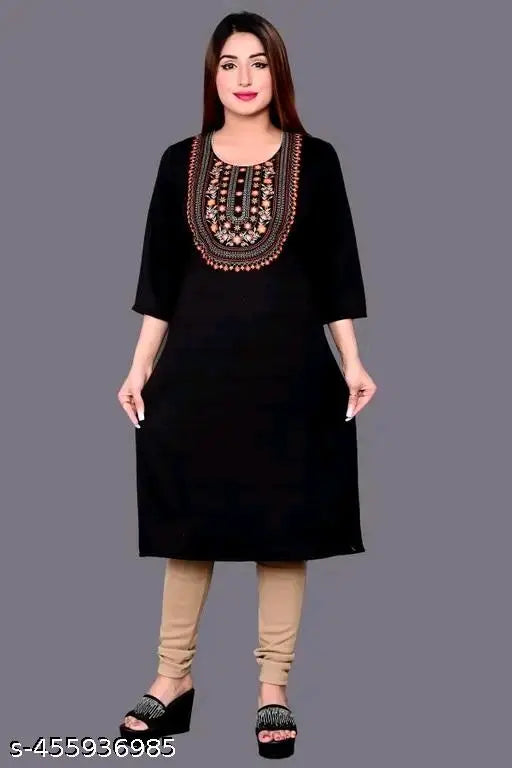 Embroidered Woolen Kurti on Gillkart