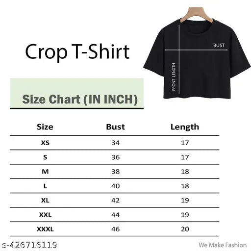 Women's Crop Printed Tshirt