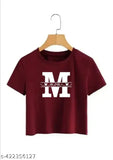 Mahroon Crop Top & T-Shirt For Women And Girls M-Mom Printed