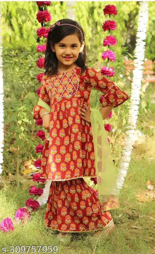 Kurti Sharara Set with Net Dupatta