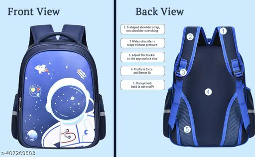 SYGA Children's Lightweight Schoolbag For Primary School Students, Oxford cloth With Astronaut Sapphire Design 7 - 12 Years (Blue)