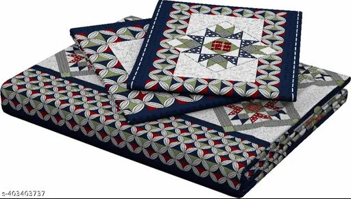 Rajasthani 100% Jaipuri Cotton King Size Double Bedsheet With 2 Pillow Covers