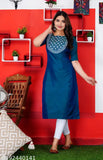 A_Line Straight Embroidered Kurta For Women