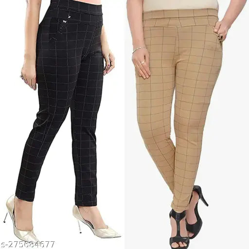 Stylish Jeggings For Woman's/Girls Pant Combo Of 2 ( Black, Brown )