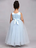 Toy Balloon kids Light Blue Full Length Girls embilleshed Party wear Dress