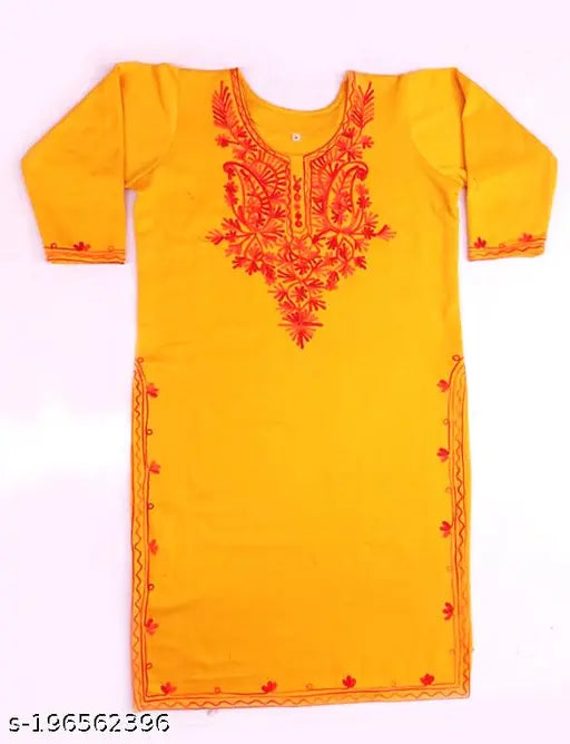 Trendy Woman Woolen Winter Kurti (Mustard)