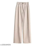 Pleated button Baggy back to office pants-Beige Pleated button Baggy back to office pants-Beige