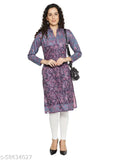 Women's A-line Printed Blue Woollen Kurti