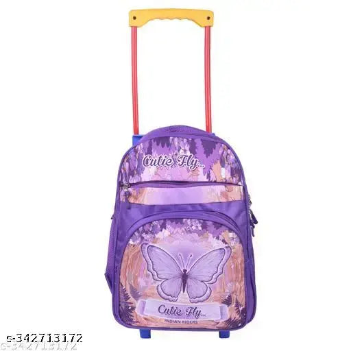 Indian Riders Cutie Butterfly girls School Kids Trolley Bag - (18 Inche)-(Purple, 25 L) Waterproof Trolley (Purple, 25)