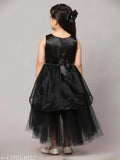 Toy Balloon Kids Black Hi -low Length Girls Party wear Dress