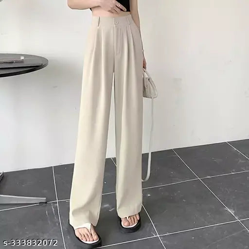 Beige Back to office korean pants