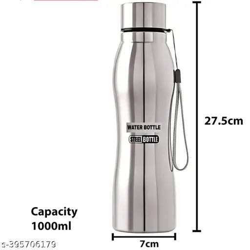 Double Layer Stainless Steel Slim Water Bottle With Loop 1000 Ml School,College,Fridge,Home & Office bottle for Mens and Womens (Pack of 1)