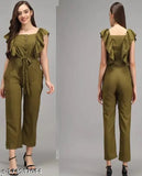 trending jumpsuit -combo of purple and olive