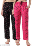 PACK OF 2 , absolute trends Women`s Cotton Print Pajama / Nightwear / Bottom , Lounge Wear , Multicolored Pajama / Print , Design and Color May Different