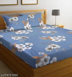 """"All Corner Fully Elastic Fitted Double Full Size""""Bedsheet With 2 Pillow Covers""""72x78x8 Inches Drop