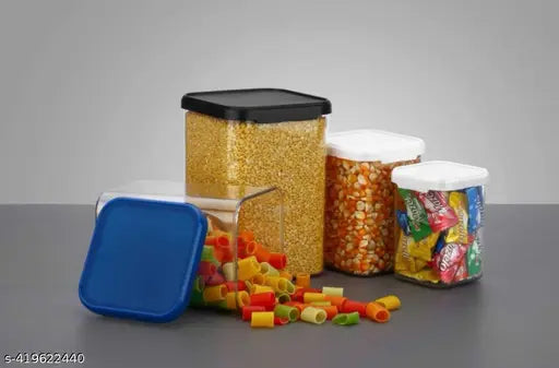 Pack of 16 Containers and Jars for Kitchen Storage Fridge Storage and Masala Spices Condiments Cereals Cookies DryFruits Fryums Etc. Storage Containers and Jars- 1400ml-900ml-650ml-350ml