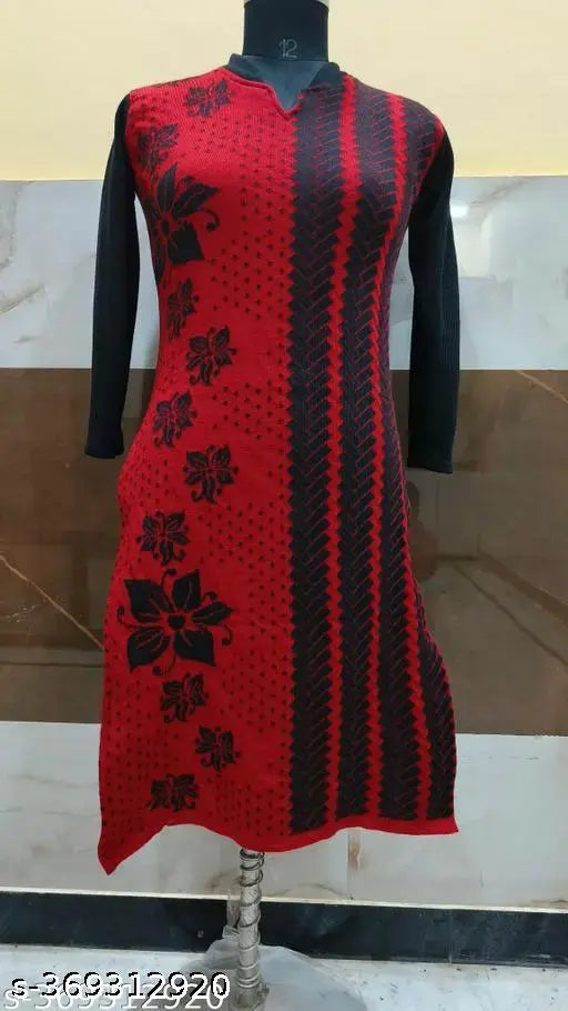 Fancy Red Woolen Kurti