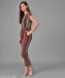 Vivient Women Multicolour Stripe Casual Jumpsuits