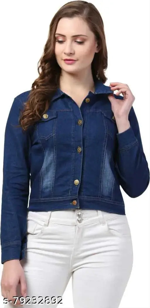 Women Denim Jacket Dark Blue