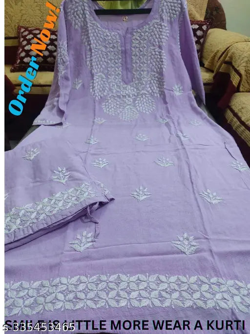 FIROJI CHIKANKARI WORK KURTI (GIFT FOR RAKSHABANDHAN )