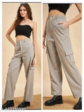 Sp/Four_Pocket_Cargo_Pant_High Rise_Stylish&lose_pant_look like slime and solid pant for woman