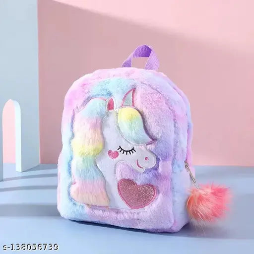 Kiddykin Cute Unicorn Backpack, Daypack Rainbow Backbag Schoolbags for Girls Kids (Multi-Colour)