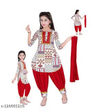 Little muffs Baby Girls Gherdaar Patiala Salwar and Kurta with dupatta combo.set pack of 1