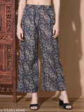 Vbuyz Women'S Kalamkari Print Cotton Blue Co-Ord Set