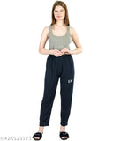 LADY WILLINGTON Women Regular Fit Cotton Plain Comfortable Night Trackpant, Lower, Sports Trouser, Joggers, Lounge Wear, Yoga Wear and Daily Gym Wear for Ladies