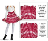 TLISMI 2 in 1 Flowy Winter Mini Plaid Pleated Skirt & Sleeveless Top Women’s Short Scottish Bodycon High Waist Skirt Uniform Skirts Wool Plaid Girl's Knitted Skirts for Teens, Daily, Girls Party Wear, Tennis Badminton (Red White)