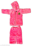 Kids/Baby Boys/Boys Stylish/Trendy/Fancy/Designish 100% woolen pink hoodie/sweater/jacket with pyjama (Pack of 1)