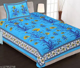 Home@shop 144 TC Cotton Printed Single Bedsheet With 1 Pillow Cover