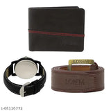 LOREM Mens Combo Of Watch With Artificial Leather Wallet & Belt -LR05-WL07-BL02