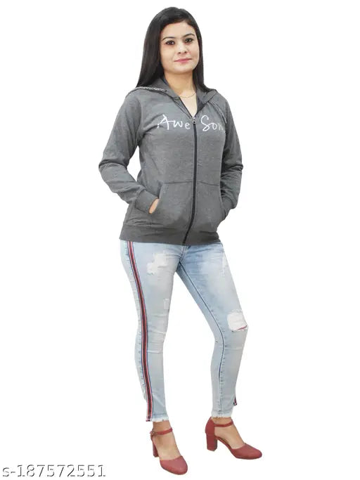 Women sweatshirt Hoodie with inner fleece for Winters