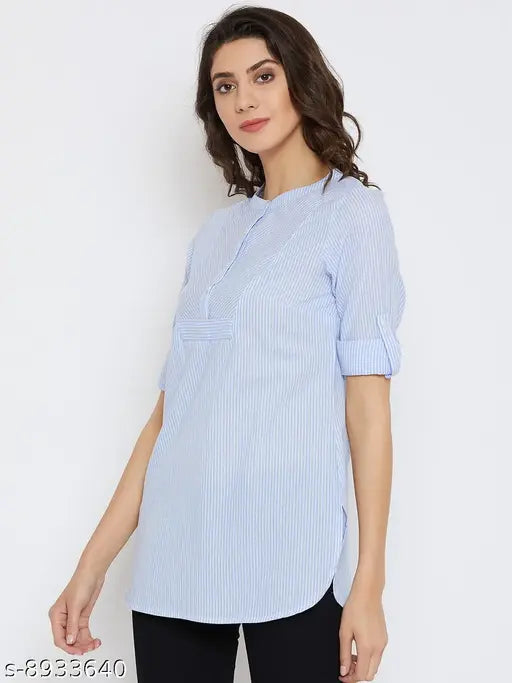 Tufafi's Mandarin Neck Cotton Tunic