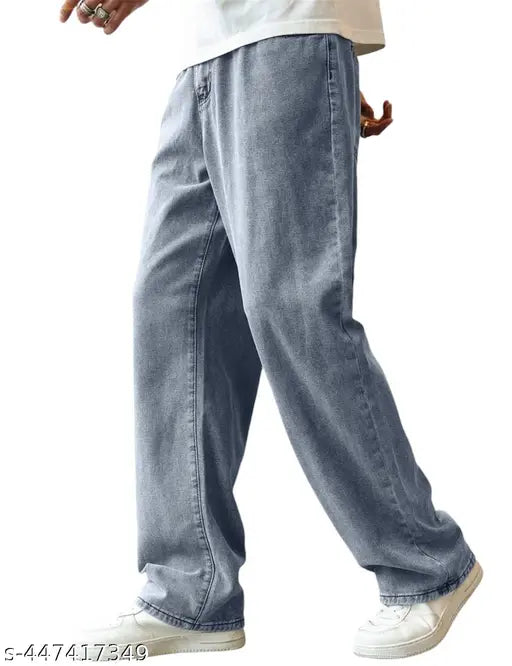 Men's Regular Losse Baggy Grey Wash Jeans