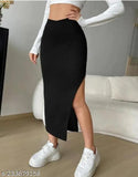 Trendy Fashionable Stretchable High Rise Cotton Skirts For Women