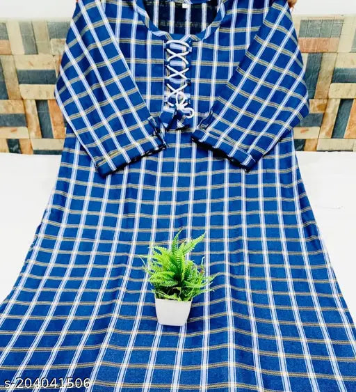 Stylish Royal Blue Woolen Kurti Only