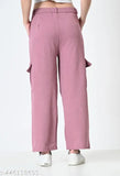 Trendy Cotton Blend 4 Pockets Cargo Pant for Women and Girls