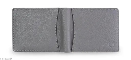 Hide Horn Bi-Fold Grey Leather Men's RFID protected Wallet