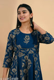 Printed Rayon Anarkali Long Kurti