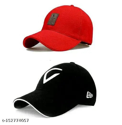 PACK OF 2 CAPS 1 EDIKO , 1 V. CAP Trending Modern Cap Sets Of 2 For Men & Women 1 VIRAT CAP 1 EDIKO / Sports Baseball Stylish Cap Pack Of 2 For Girl's & Boys