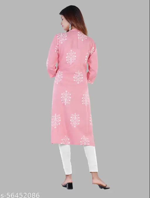 PRV KURTIES PINK COLOUR KHADI PRINT KURTI