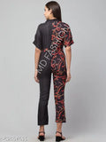 Dual Tone Heart/Love Printed Jumpsuit