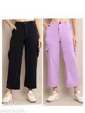 MJ FASHION LAVENDER AND BLACK COLOUR PANT