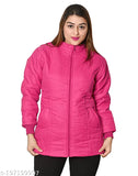 PINK color Stylish hoody warm jacket with pockets to be wear in winters for girls and women