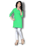 Women's Cotton Kurtis (Green, M) - GillKart