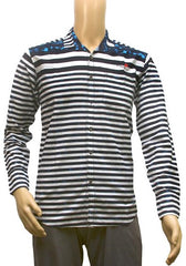 Mens Cotton Casual Men Shirts (Blue, White, XS) - GillKart