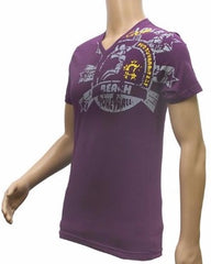Mens Hosiery Mix Printed Men Tshirts (Violet, S) - GillKart